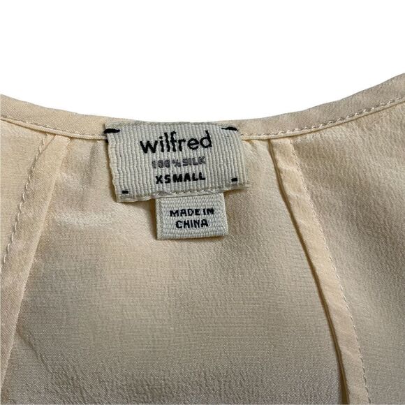 ARITZIA Wilfred 100% Silk Ruffle Neck Pale Yellow Sleeveless Top Sz XS - Picture 5 of 10